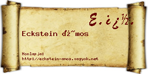 Eckstein Ámos névjegykártya